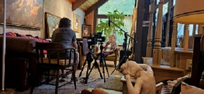 Video shoot at the Studio of artist CArol Pettit in Pleasant Grove, Utah